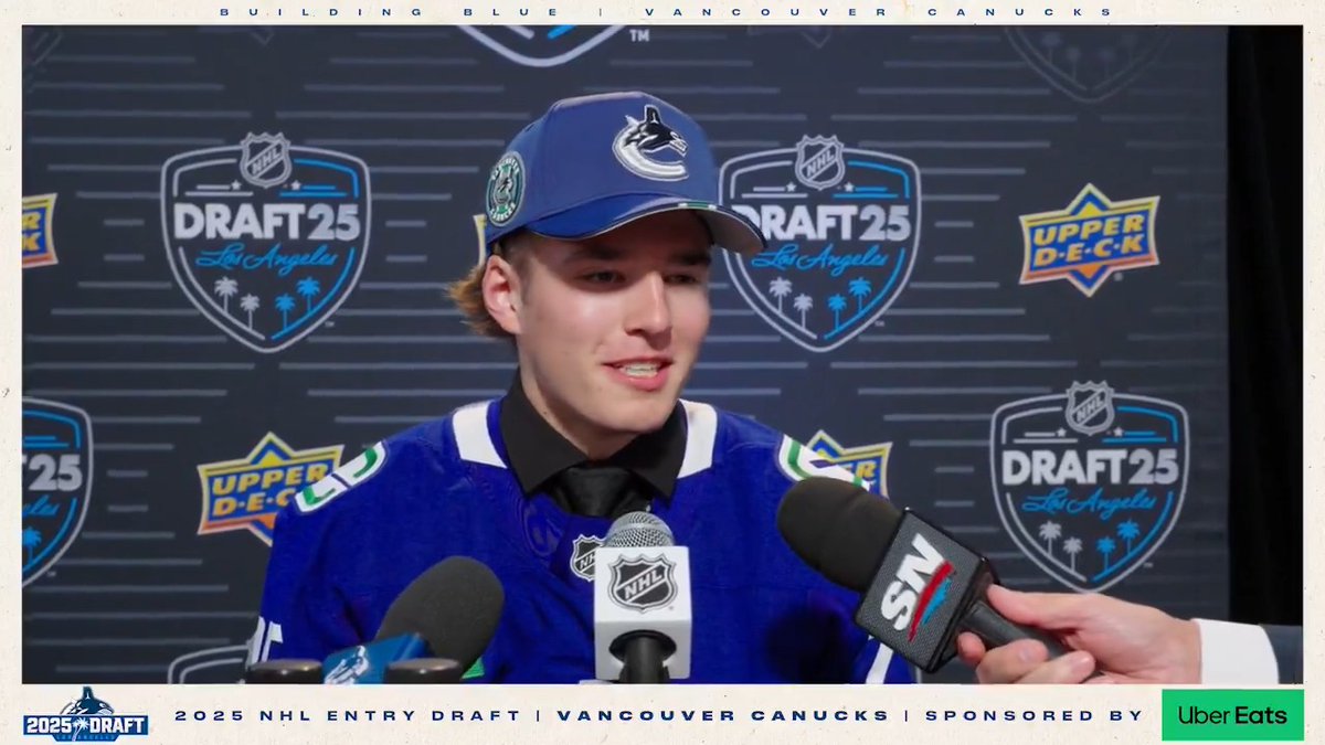 "I couldn't be happier to go there. I'm so excited." 🗣️ #Canucks 15th overall pick Braeden Cootes meets with the media following the first round of the #NHLDraft.