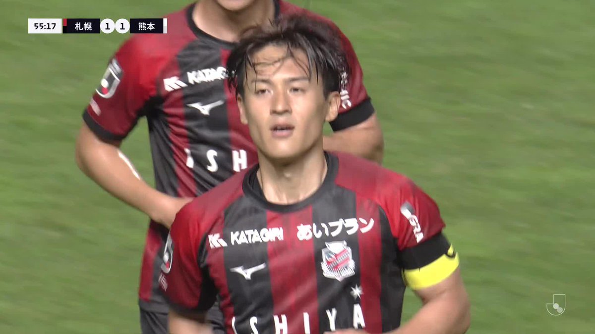 ショートコーナーから #高嶺朋樹 が同点弾！ 🎦 ゴール動画 🏆 明治安田Ｊ２リーグ 第21節 🆚 札幌vs熊本 🔢 1-1 ⌚️ 56分 ⚽️ 高嶺 朋樹（札幌) #Ｊリーグ