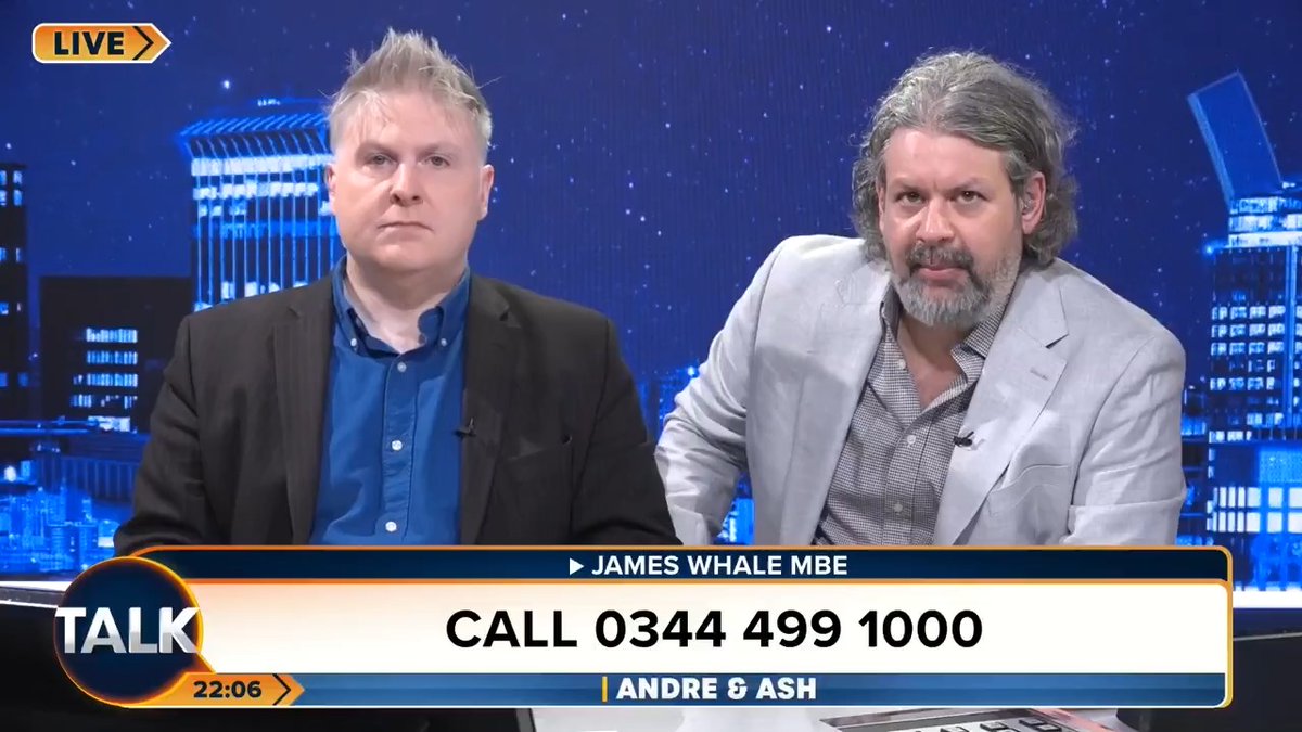 James Whale MBE phones in to surprise Andre and Ash. "I'm not doing terribly well. I'm just calling in to prove I'm still around!" James Whale MBE. André Walker Ash