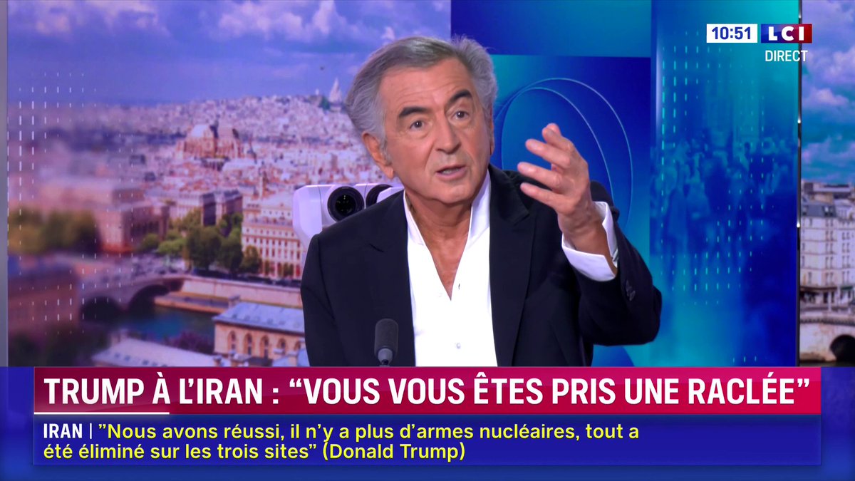 🔴 Bernard-Henri Lévy (Bernard-Henri Lévy), invité de Paola Puerari 🗣️ "Trump a fait un truc bien, il est venu en renfort d'Israël pour affaiblir de manière décisive l'Iran. Mon rêve c'est qu'il fasse la même chose pour l'Ukraine."