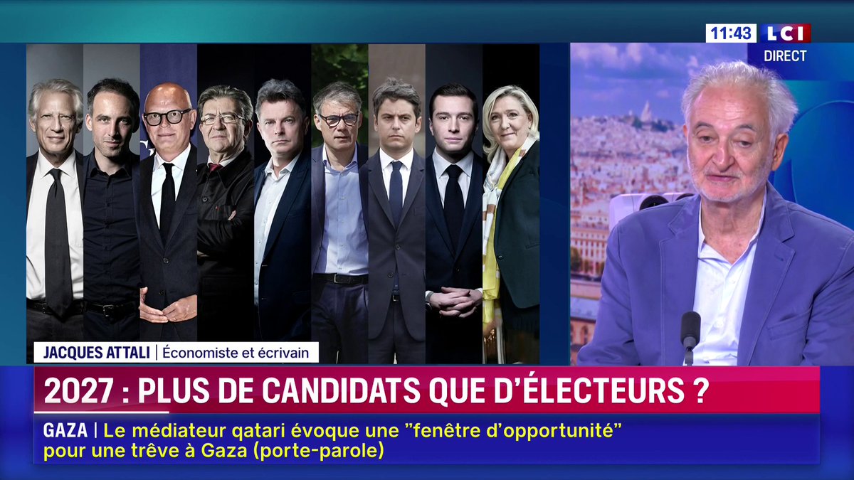 🔴 Jacques Attali (Jacques Attali), invité de Paola Puerari 🗣️ Nombreux candidats à la présidentielle : "C'est lamentable. On a une classe politique qui ne s'intéresse qu'à des destins individuels (...) On a que des querelles d'égos."