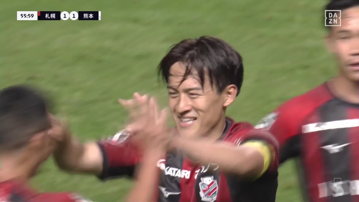 地を這う弾道 デザインされたセットプレー #高嶺朋樹 ミドルシュートを突き刺した 🏆明治安田J2第21節 🆚札幌×熊本 🆓 #DAZN 見逃し配信中 #Jみようぜ #Jリーグ #札幌熊本