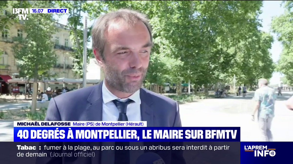 Canicule: "On a planté 50.000 arbres pour nous adapter aux changements climatiques" explique le maire de Montpellier, Michaël Delafosse (PS)
