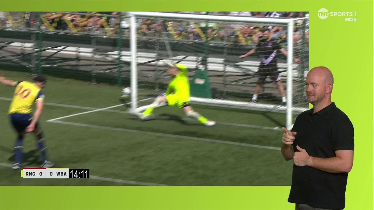 Penalty saved 😧 The outstretched right leg of RNC's Dylan Malpas prevents Efe Shimwell! #EEDisabilityFACup | 📺 TNT Sports &amp; discovery+ UK