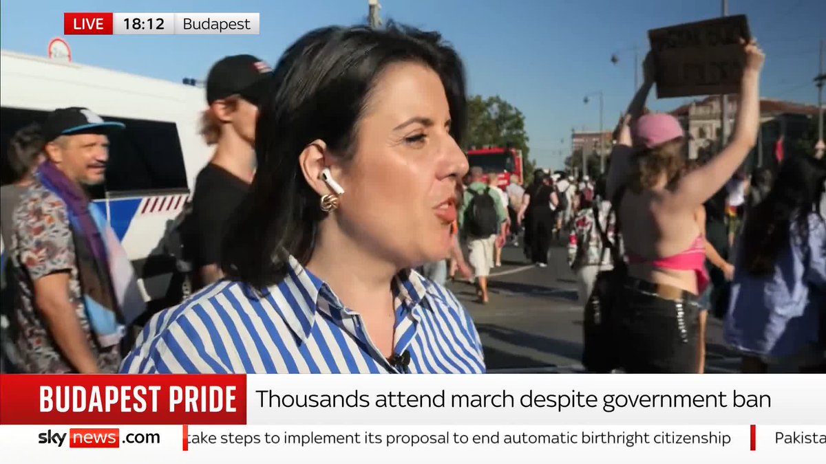 'If we had been punished, isn't it worth it? Just to show that this is not possible in Europe that a Pride should be banned' Orsi, who has attended Budapest Pride despite police saying it was banned, speaks to Sky's Siobhán Robbins Sky 📺 Sky 501/YT