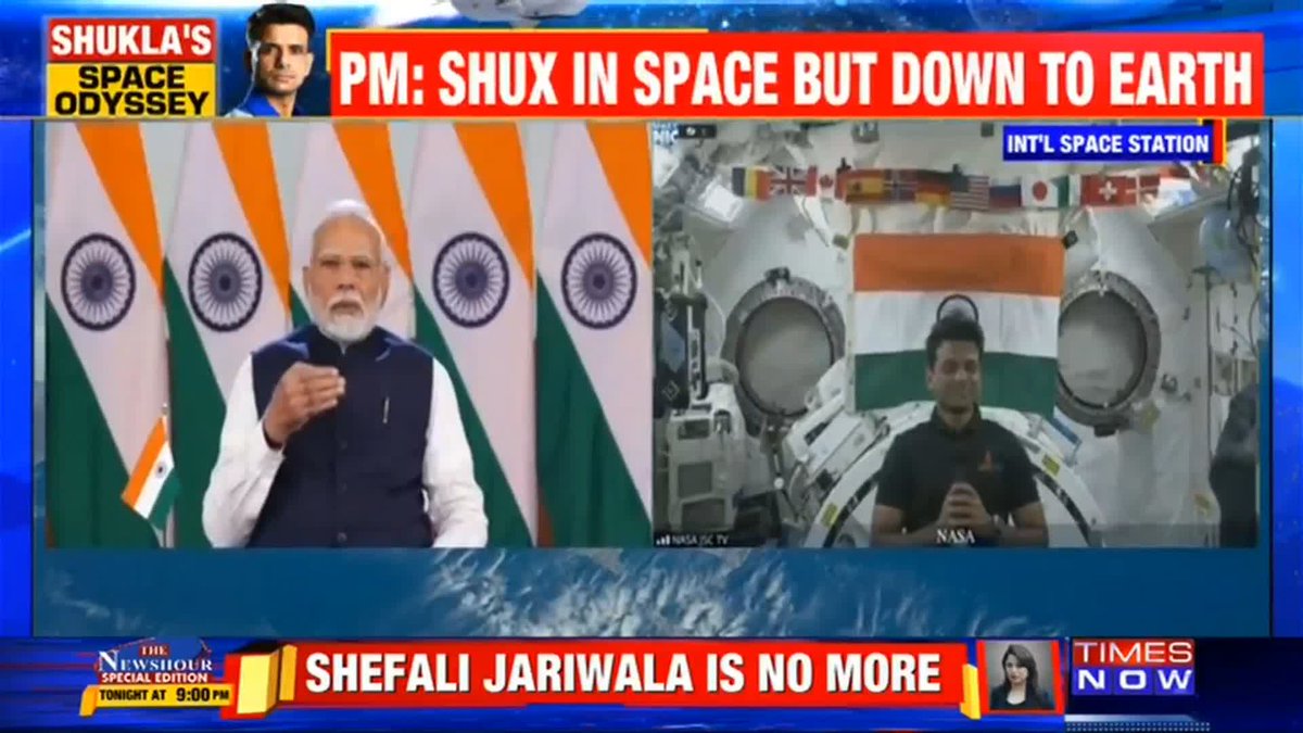 "India looks bigger and more beautiful from space than the Map" Subhanshu Shukla told this to Modi ji. What a precious conversation 🙏 Bharat Mata ki Jai 🇮🇳