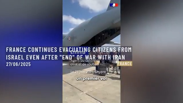 ⚡️⭕️ Despite announcements marking the end of hostilities, France is still actively evacuating its nationals from Israeli territory. France. 27th of June, 2025.