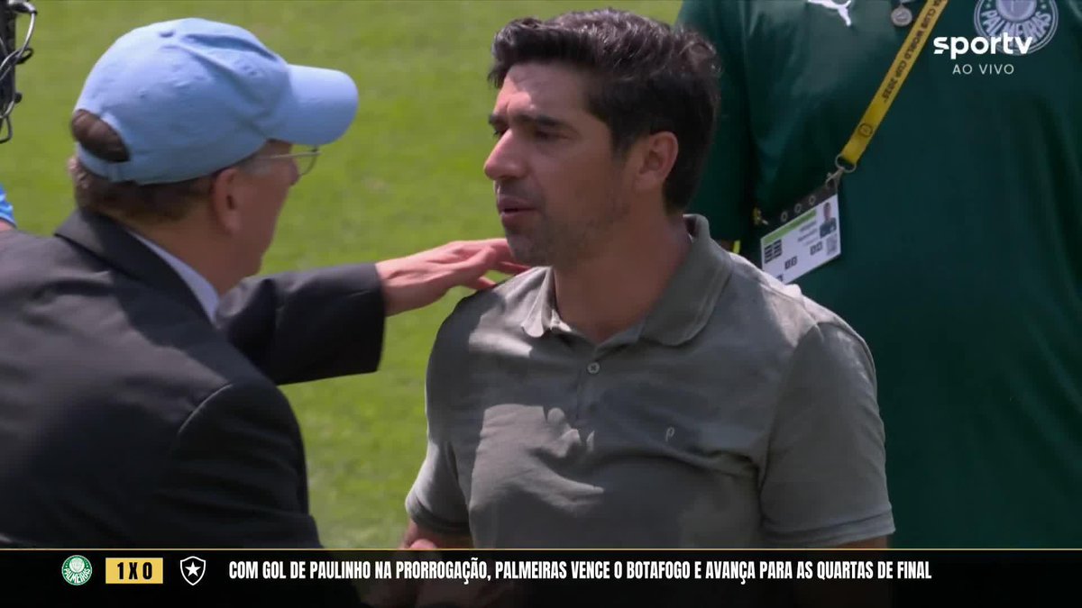 O abraço entre Abel Ferreira e John Textor depois da classificação do Palmeiras diante do Botafogo na Copa do Mundo de Clubes #CopadoMundodeClubes