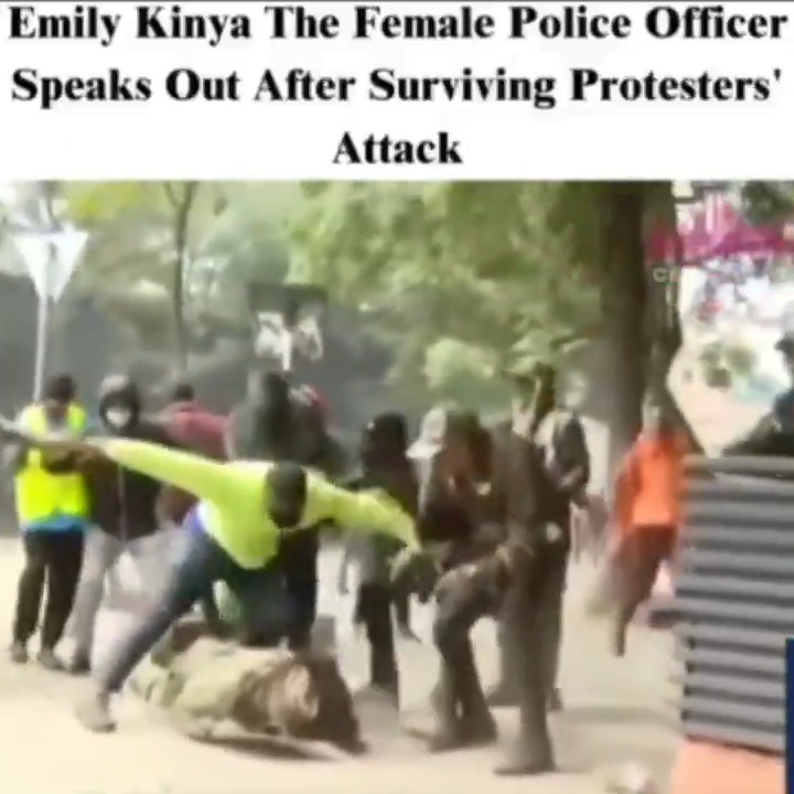 Kumbe some Gen Z protesters actually helped to whisk this lady cop to safety