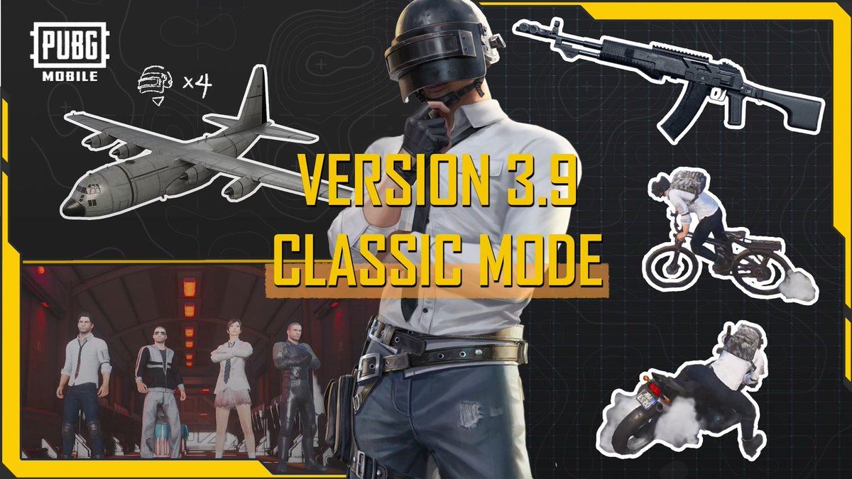 Get a glimpse of what’s new in Classic Mode, coming to PUBG MOBILE in Version 3.9. 👀 Hit those tight corners with Motorcycle Drifting and Bicycle Drifting. Get hyped with your squad with the new Plane Cabin Performance, and experience the all-new firearm, the ASM Abakan. ➡️ Version 3.9 arrives on July 8, so stay tuned! 📲 #PUBGMCLASSICUPDATE #PUBGMASMABAKAN #PUBGMDRIFTING #PUBGM390 #PUBGMOBILE