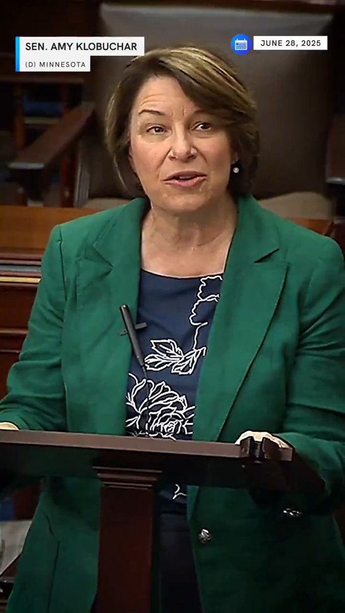 “I don't see this as a “Big, Beautiful Bill,” I see this as a big, beautiful betrayal of the hardworking people of this country.” —Senator Amy Klobuchar on Senate Republicans’ megabill that will gut healthcare and balloon the debt all to give tax cuts to the ultra-wealthy