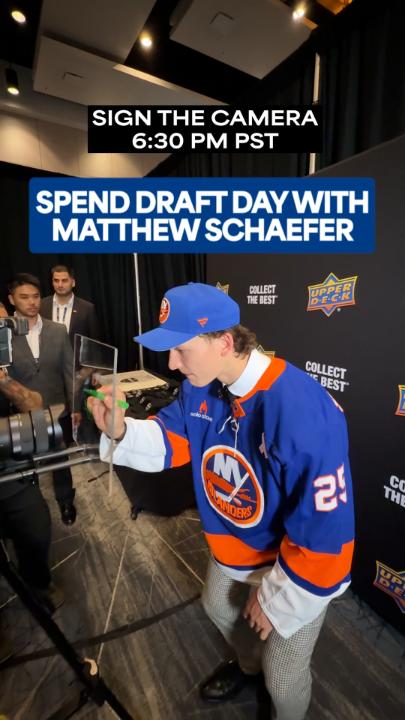 Spend the day with Matthew Schaefer at the 2025 Upper Deck #NHLDraft! 🤩