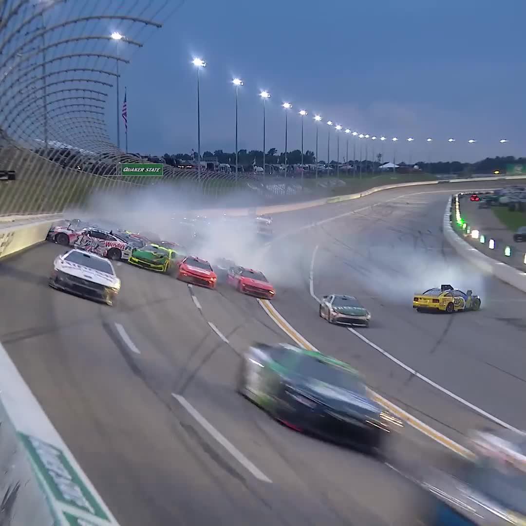 Additional looks at what happened at the start of Stage 2 at EchoPark Speedway.