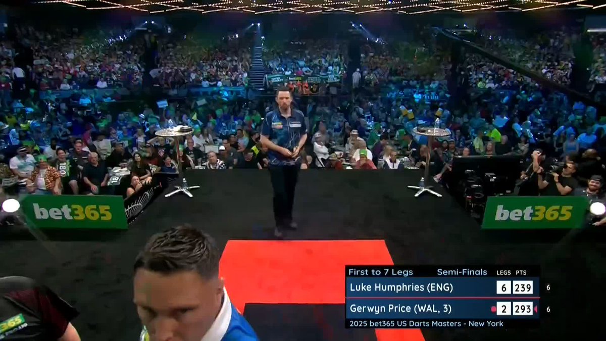 HUMPHRIES INTO THE FINAL! Luke Humphries is into the final here in New York, as he beats Gerwyn Price 7-2 to set up a tie against Nathan Aspinall, next! 📺 #USDartsMasters25