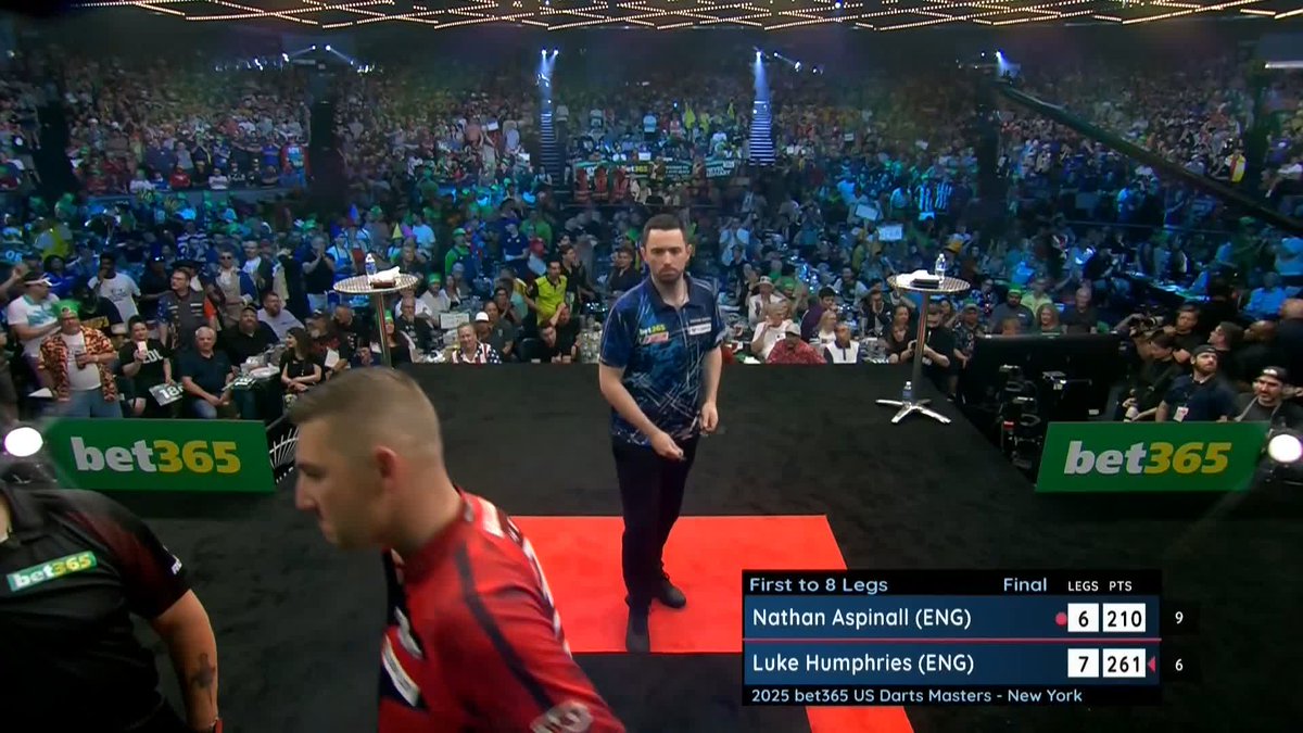 HUMPHRIES IS THE BET365 US DARTS MASTERS CHAMPION! 🏆 Luke Humphries drags himself over the line in a sensational contest, as he beats Nathan Aspinall 8-6 to be crowned the US Darts Masters champion for the first time in his career! 📺 #USDartsMasters25
