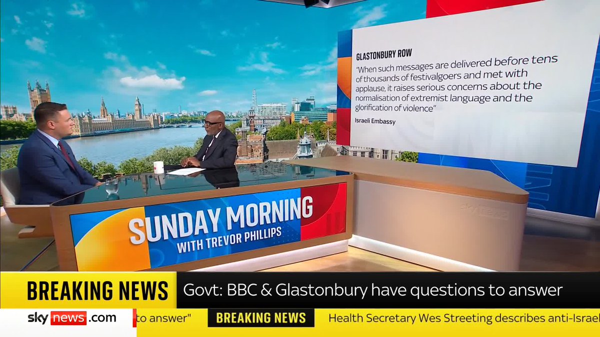 "I'd also say to the Israeli embassy: get your own house in order" Health Secretary Wes Streeting says he wishes the Israeli embassy would "take the violence of their own citizens towards Palestinians more seriously". #TrevorPhillips 📺 Sky 501