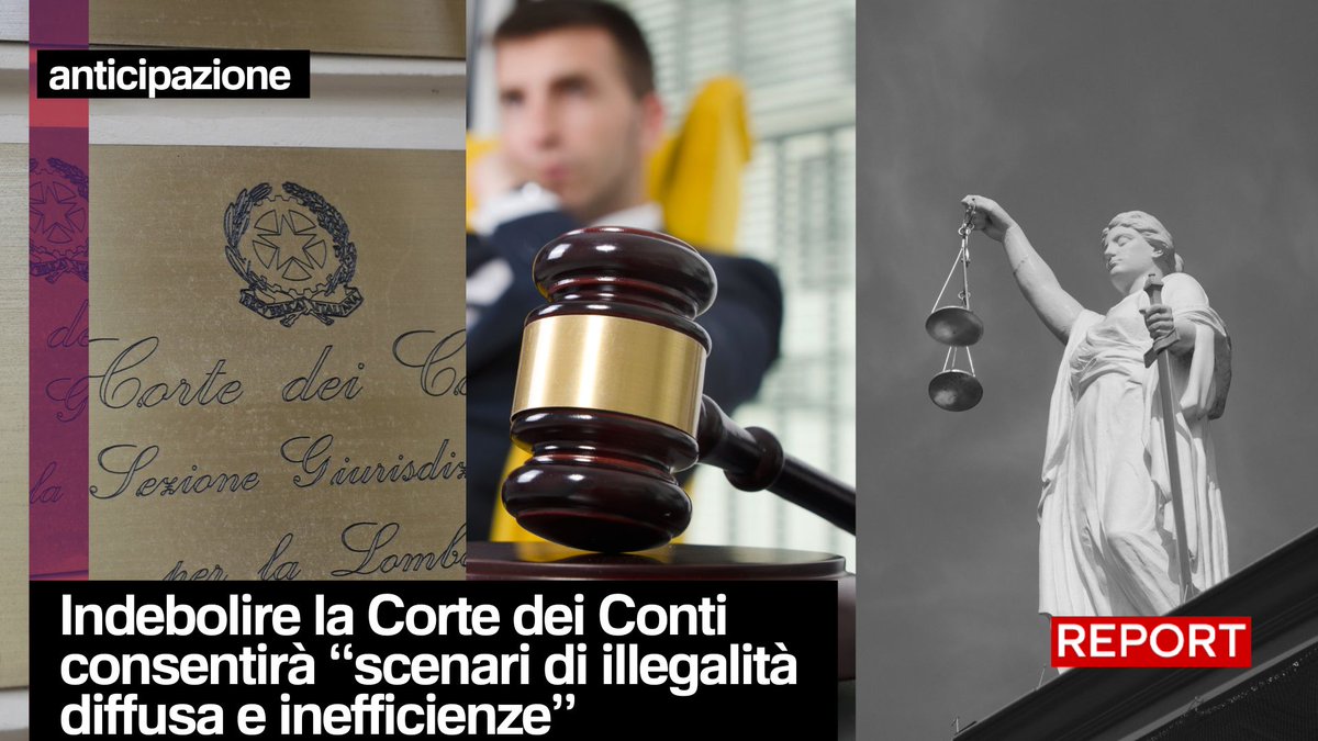 Indebolire la Corte dei Conti consentirà “scenari di illegalità diffusa e inefficienze". Ne parliamo stasera, dalle 20.30 su #Rai3 👇