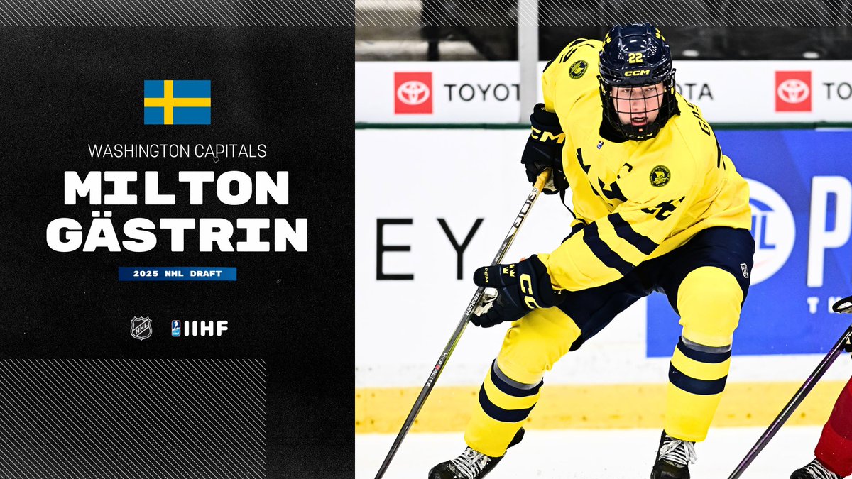 Drafted as pick #37 at the 2025 NHL draft, Milton Gästrin is now member of @capitals.🇸🇪🫡 #IIHF @nhl @trekronorse