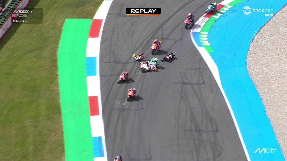 Hoping for good news on Luca Lunetta after this nasty collision 🙏 #Moto3 | #DutchGP | Live on TNT Sports and Discovery+