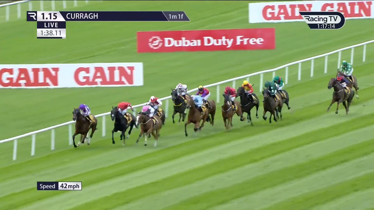 Tidy 🫡 Dermot Weld's 𝐒𝐮𝐣𝐞𝐭 (10-1) defies a 253-day absence to land the Dubai Duty Free Handicap The Curragh Racecourse for Chris Hayes and Juddmonte