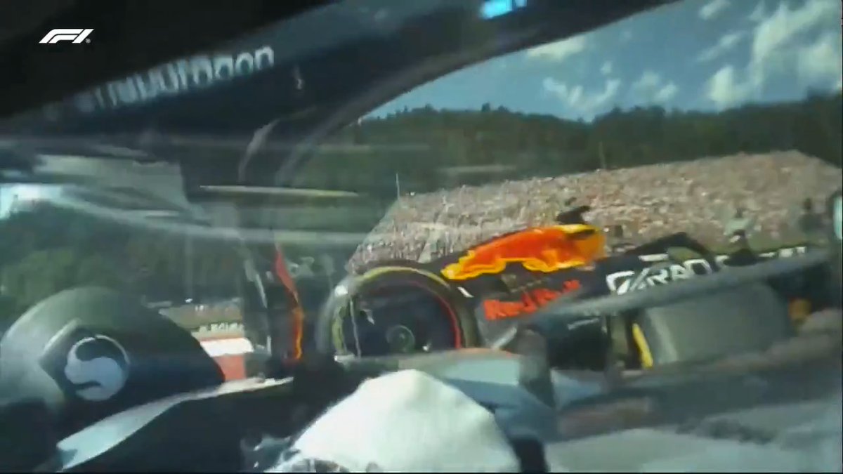 The view from Kimi's helmet cam as he ran into Max 👀 #F1 #AustrianGP