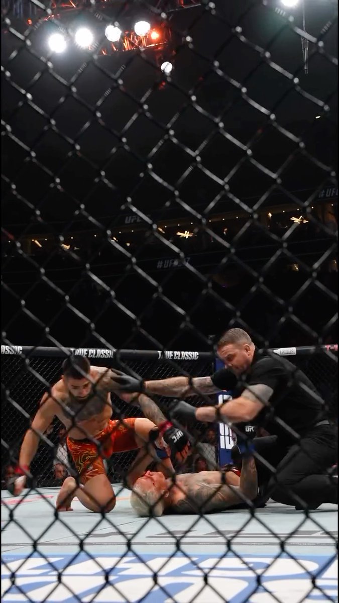 Octagon-side view of one of 2025’s coldest KOs 🥶 #UFC317 📽️ UFC