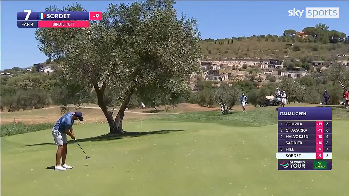 Nothing to see here! 🤣 Clement Sordet is forced to putt around a tree 🌳