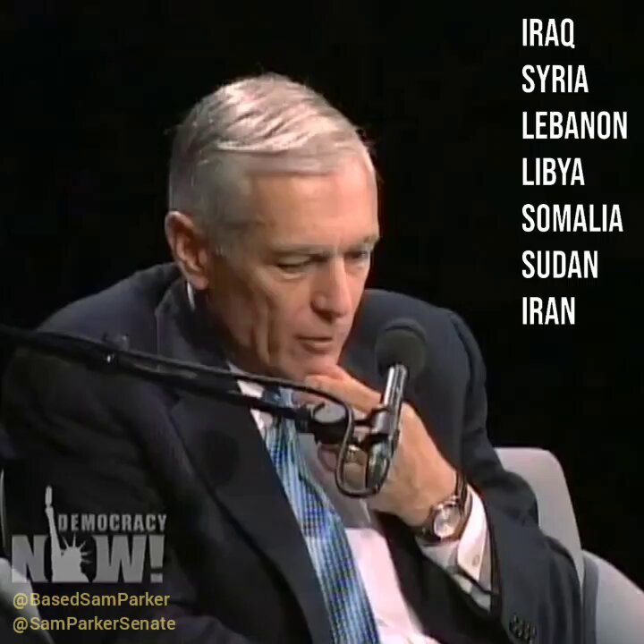 When General Wesley Clark revealed the US plan to overthrow 7 Muslim countries in 5 years, he made it sound like it was just some random warmonger in order to serve an general "need" to use the military to solve terrorism. In fact, he nearly makes the US DOD sound like the keystone cops. He totally obfuscated how the real purpose was to take out israel's enemies. Watch this video to the end to find out why he ran cover for israel.