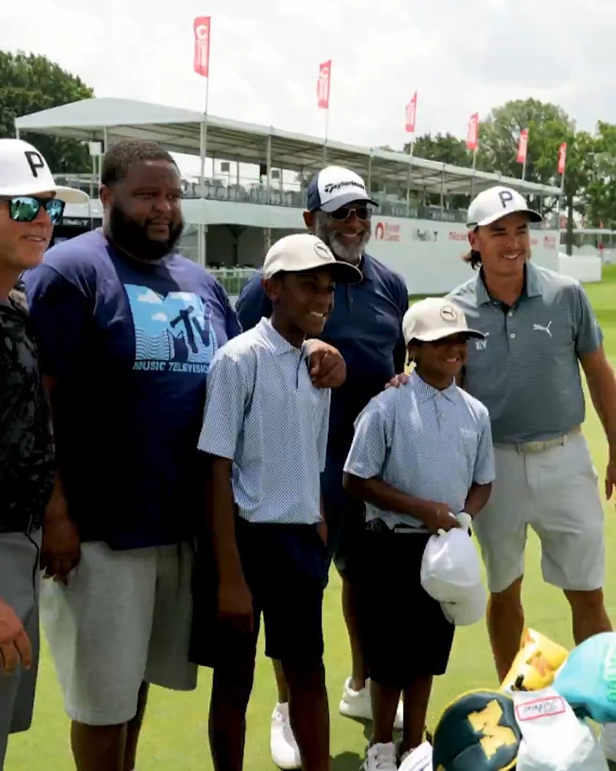 An opportunity of a lifetime ❤️ Two First Tee participants went inside the ropes to play with Rickie Fowler at the Rocket Classic. (Presented by Rocket)