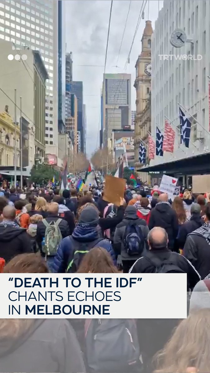 Protesters in Melbourne are now chanting “Death, death to the IDF”. 😂 Glastonbury and Bob Vylan started a GLOBAL movement against the IDF baby killing machine