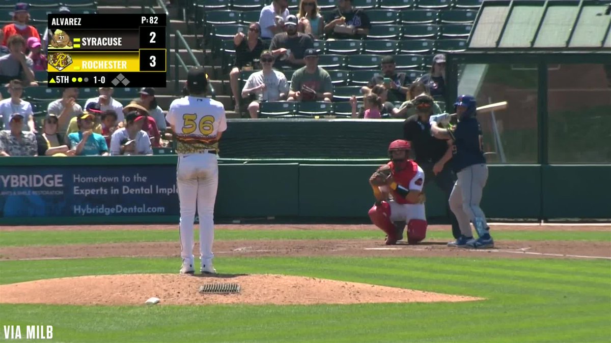 Francisco Alvarez smacks a double for Triple-A Syracuse