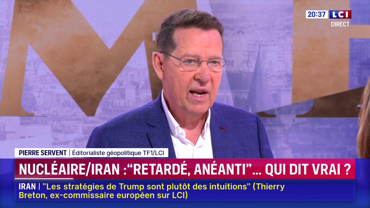 Iran : "Ils viennent de prendre une déculottée politico-militaire majeure", estime Pierre Servent. "C'est une défaite conventionnelle pour l'armée iranienne, qui se targuait d'avoir des systèmes de défense sol-air extrêmement puissants." ▶️ avec ✦ Margot Haddad ✦