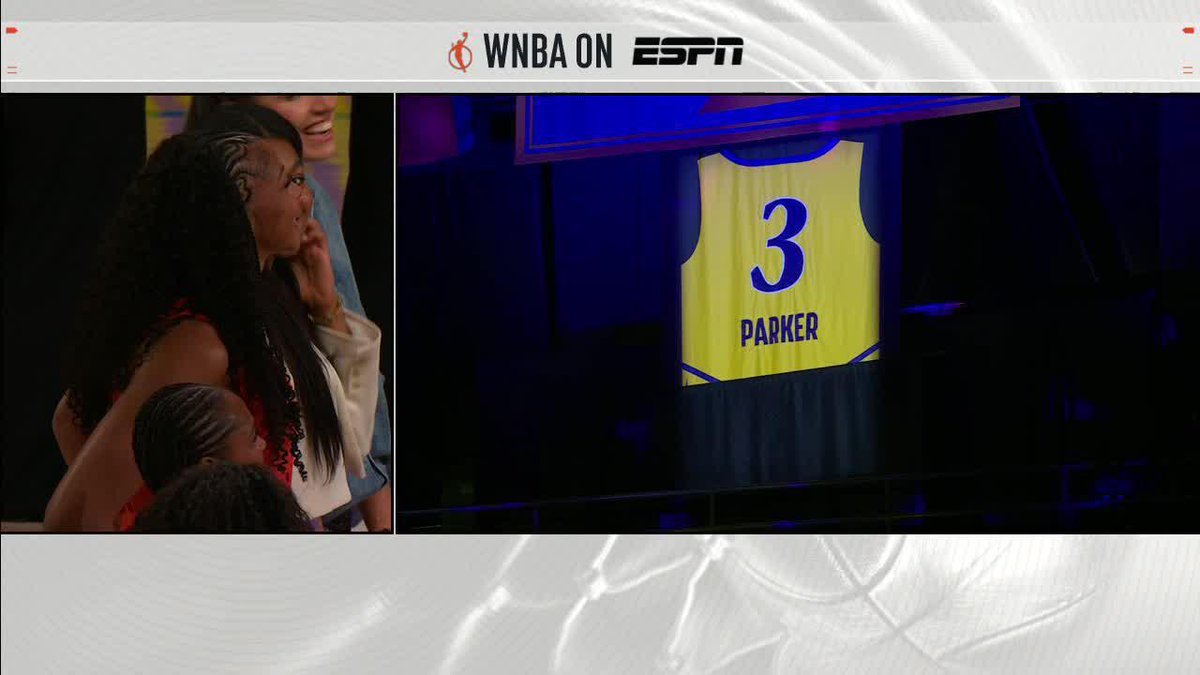 The moment Candace Parker's Sparks jersey got retired 💜💛