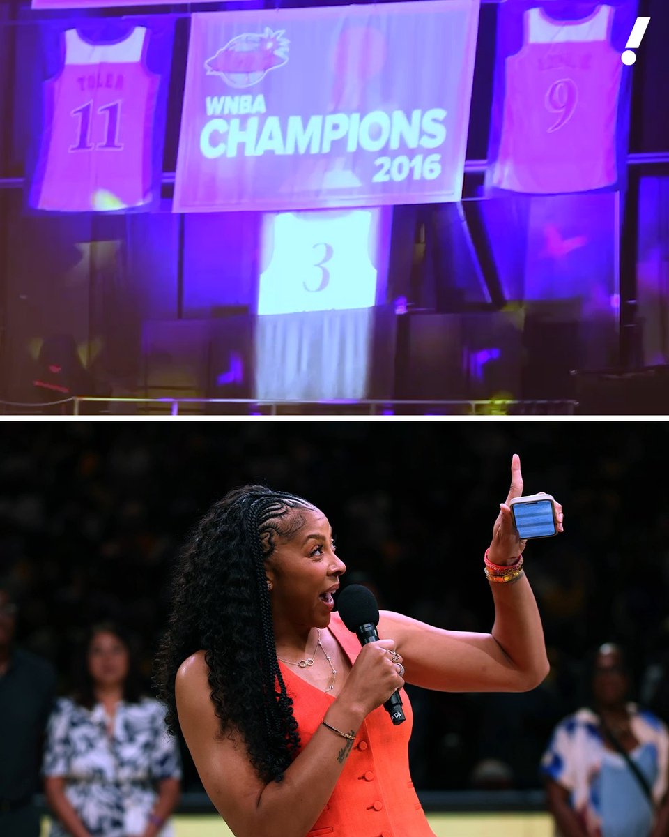 The moment Candace Parker got her jersey retired by the Sparks 💛💜