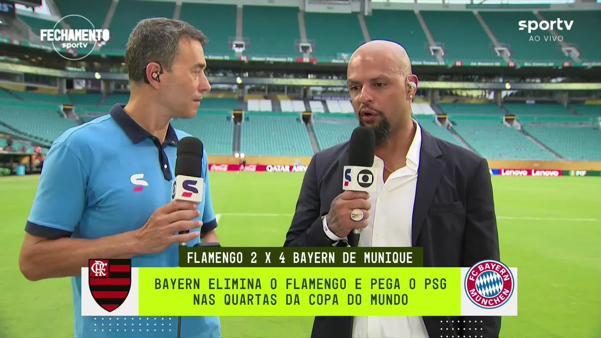 Felipe Melo, sobre atuação do Flamengo contra o Bayern: "A gente tem que entender que o Flamengo errou porque não fez a leitura correta do jogo". #CopaDoMundoDeClubes #FIFACWC