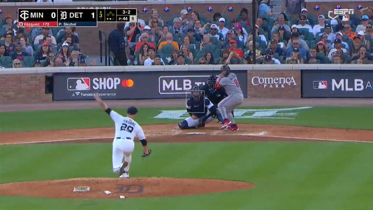 9 batters faced 8 strikeouts 7 consecutive strikeouts SEATED FOR TARIK SKUBAL 😤