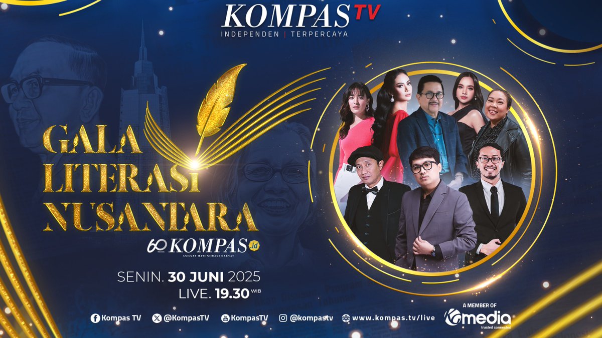 Harian Kompas genap berusia 60 tahun. Selama enam dekade menemani pembaca, Harian Kompas terus berkomitmen menjaga literasi demi masa depan bangsa. Rayakan bersama di Gala Literasi Nusantara, malam ini pukul 19.30 WIB LIVE di KompasTV! #Kompas60 ▶️