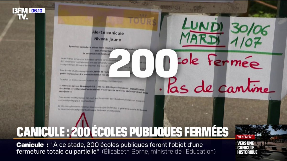 💬 "Il aurait fallu plutôt trouver des solutions pour rafraîchir les écoles" ➡ 58 écoles publiques de Tours fermées en raison de la canicule