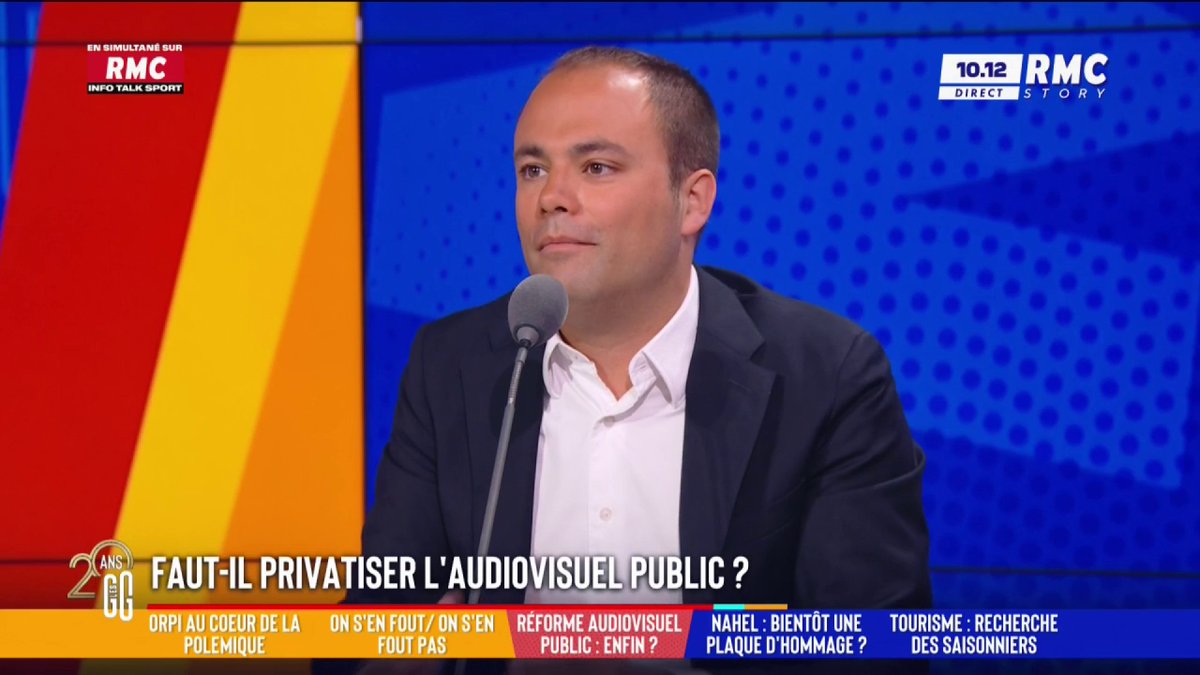 📺 Faut-il privatiser l'audiovisuel public ? 🗣️ Charles Consigny : "Le système D, c'est les gens qui galèrent, qui se font tondre par les impôts. C'est quand les soignants n'ont pas une blouse à se mettre. C'est pas les multimillionnaires de France Télé." #GGRMC