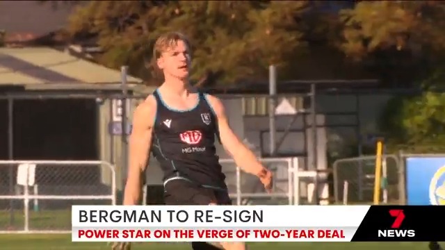 7NEWS understands Port Adelaide is on the verge of a major coup with in demand midfielder Miles Bergman set to re-sign with the club. Bergman is a huge piece of the Power's future. Josh Money #7NEWS