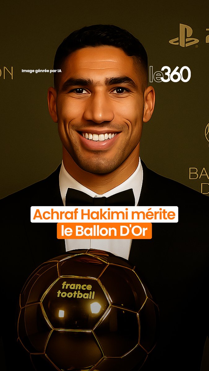 Achraf Hakimi mérite de remporter le Ballon d’Or #HakimiBallondOr 🌕🇲🇦