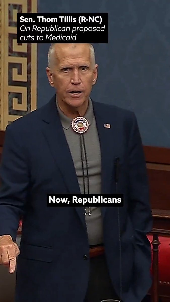 Last night, Republican Senator Thom Tillis told the truth about Senate Republicans' Medicaid cuts. This bill will betray the promise Donald Trump made to "cherish Medicaid," it will hurt working Americans across the country, and it should not become law.