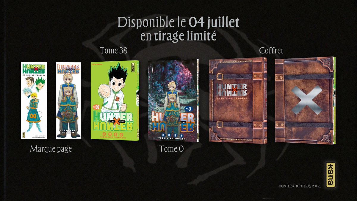 Le tome 38 de Hunter x Hunter arrive, et avec lui, pour la toute première fois publié hors du Japon, le tome 0 dans un coffret limité 🤯 Plongez dans le passé de la bridage fantôme et du massacre du clan Kuruta 👁️