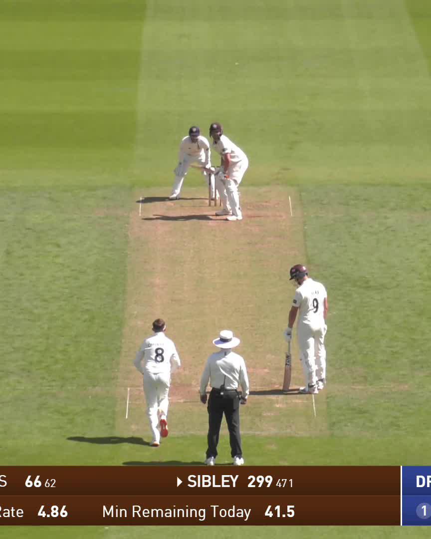 Dom Sibley has done it! The Surrey batter reaches 300 runs from 472 balls.