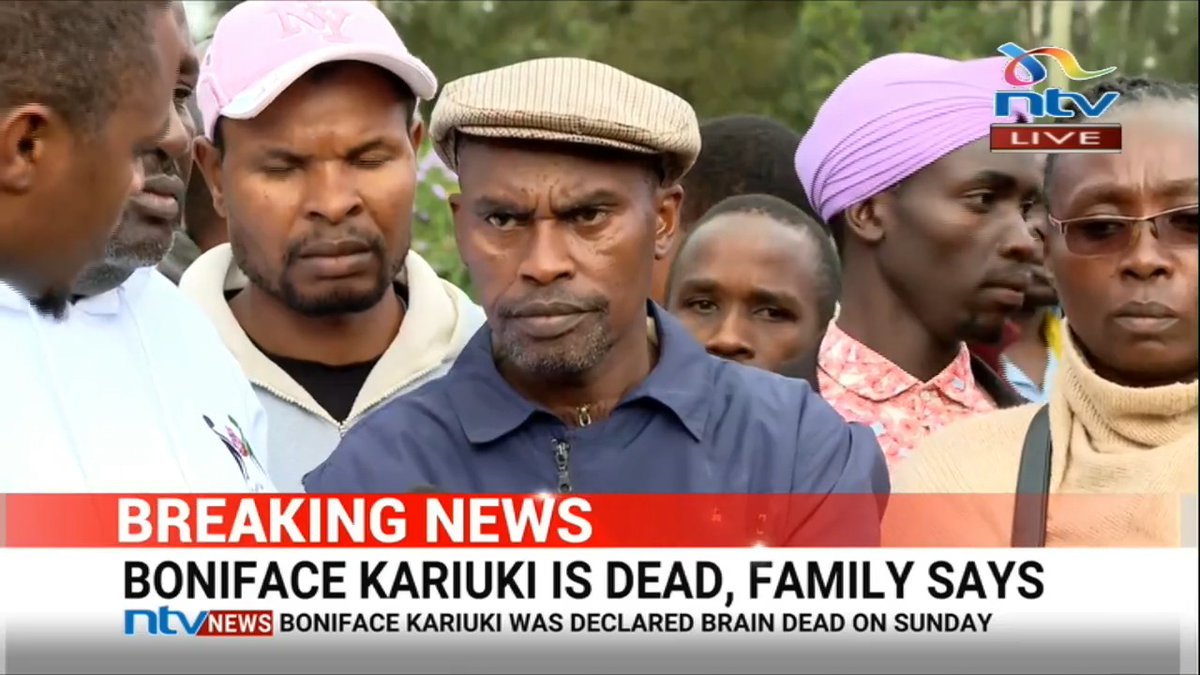 Boniface Kariuki, the hawker who was shot by police in the head in Nairobi during protests is dead, family says.