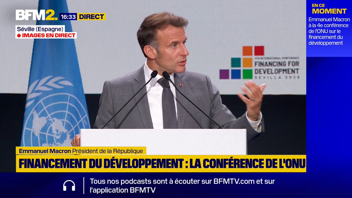 Emmanuel Macron : "Nous avons besoin de remettre de la liberté de l’équité dans le commerce international, bien plus que des barrières et des tarifs qui sont pensés par les plus forts et utilisés souvent comme des instruments de chantage" #BFM2