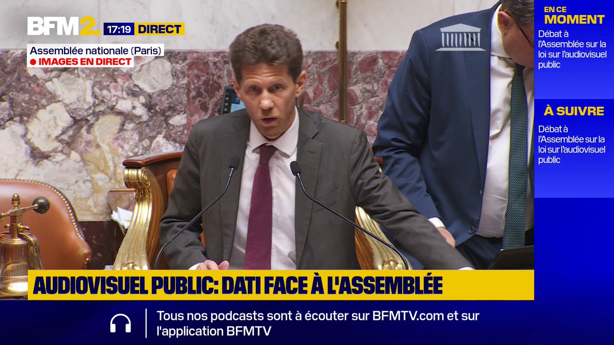 Audiovisuel public: la motion de rejet adoptée par l'Assemblée nationale #BFM2
