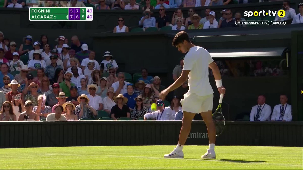 Ponto sensacional de Fabio Fognini 🤩 QUE JOGAÇO 🔥 #sporttvportugal #TENISnaSPORTTV #Wimbledon #FabioFognini #CarlosAlcaraz
