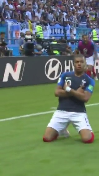 OTD in 2018: Kylian Mbappé becomes the first teenager since Pelé to score twice in a World Cup match 🇫🇷 The 19-year-old scored twice in five minutes to lead France past Argentina 4-3 into the World Cup Quarterfinals