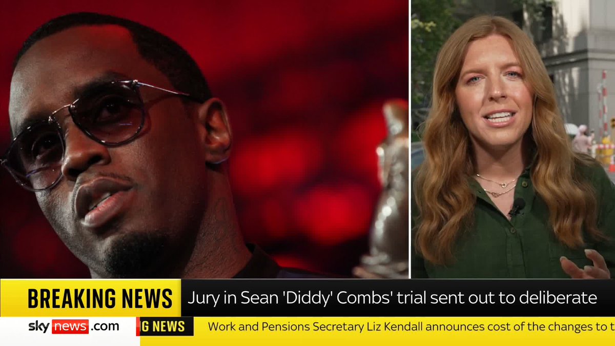 The jury in the trial of Sean "Diddy" Combs have begun deliberations. If Combs is found guilty, he could face life in prison. US correspondent Martha Kelner has the latest ⬇️ 📺 Sky 501, Virgin 602, Freeview 233 and YouTube